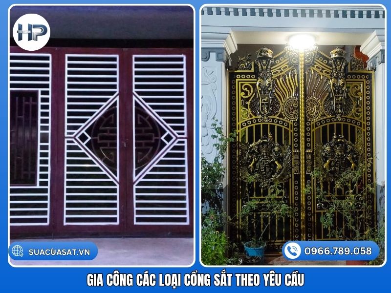 Xưởng cơ khí chuyên nhận gia công các loại cổng sắt theo yêu cầu.