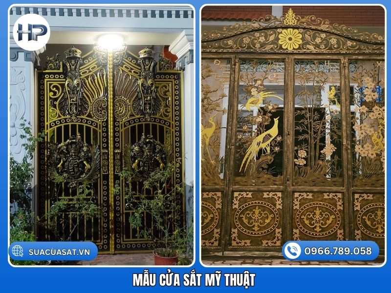 Tổng hợp mẫu gia công hàng rào sắt mỹ thuật và cổng biệt thự đẹp.